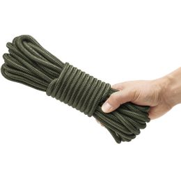 9mm x 50' Nylon Braided Rope (Colors: Olive Green)