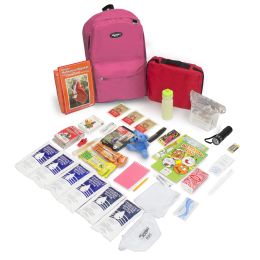 Keep-Me-Safe Children's 72 Hour Survival Kit: Color Options Available | No Masks (Color: Pink)