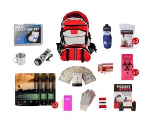 Food Storage Survival Kit (Food Storage Survival Kit: Red Multi-Pocket Hikers Backpack)