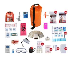 Deluxe 2 Person Survival Kit (72+hours) (Bag Options 2 Person Deluxe: 2 Person  Deluxe Waterproof Dry Bag)