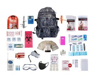 Deluxe 1 Person Survival Kit (72+hours) (Bag Options 1 Person Deluxe: 1 Person Deluxe  Red Multi -Pocket Hikers Backpack)
