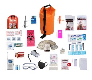 Deluxe 1 Person Survival Kit (72+hours) (Bag Options 1 Person Deluxe: 1 Person   Deluxe Red Waterproof Dry Bag)